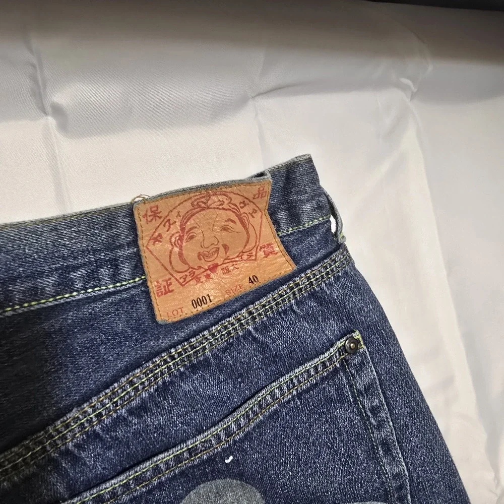 Evisu Y2K Vintage Baggy Wide Leg Loose Fit Jeans 40 Mens F74